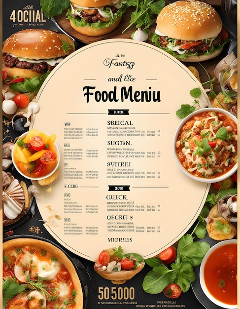 Food menu and restaurant social media banner template with the words food and menu on it