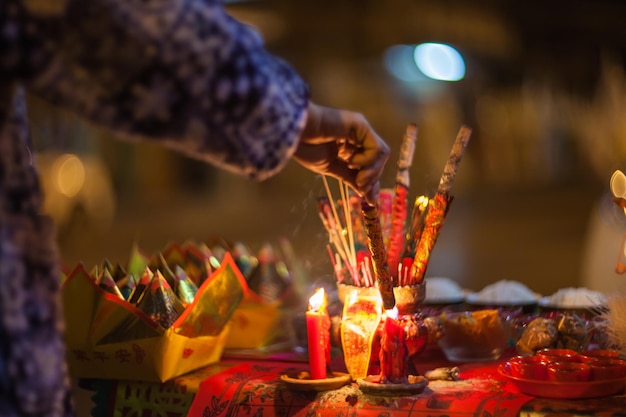 Food offerings for Chinese New Year ceremonies