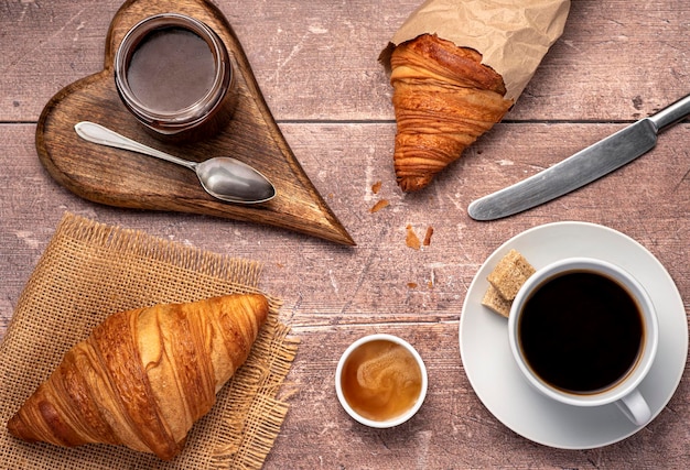 Food photography of croissant