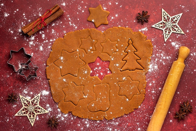 Food photography of ingredients for gingerbread