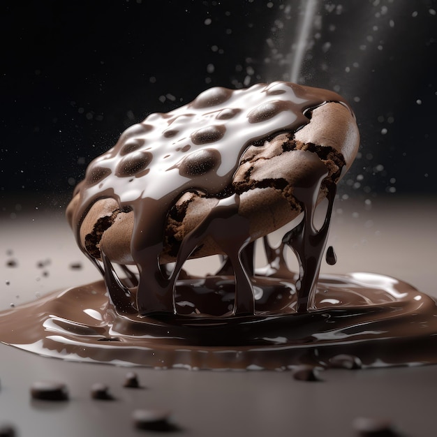 Food photography milk splash chocolate liquid cook generative ai