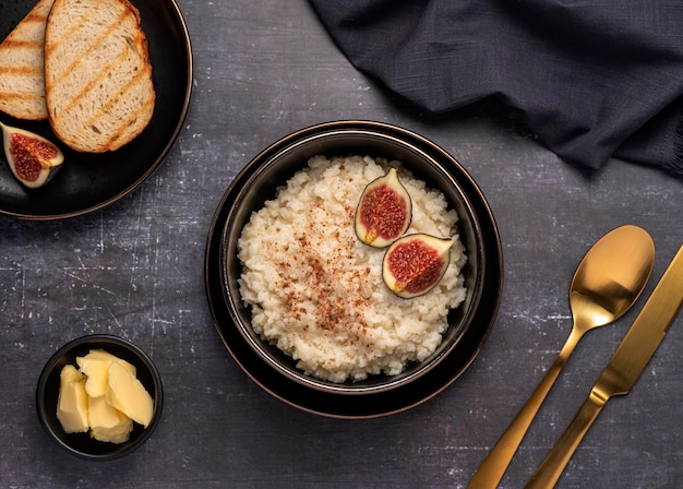 Food photography of rice porridge