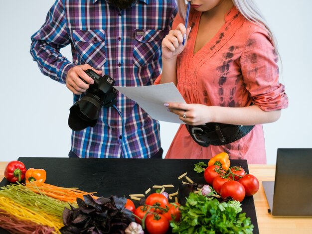 Food photography teamwork studio photographer at work concept