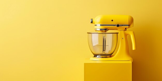 Food Processor on Light Yellow Background