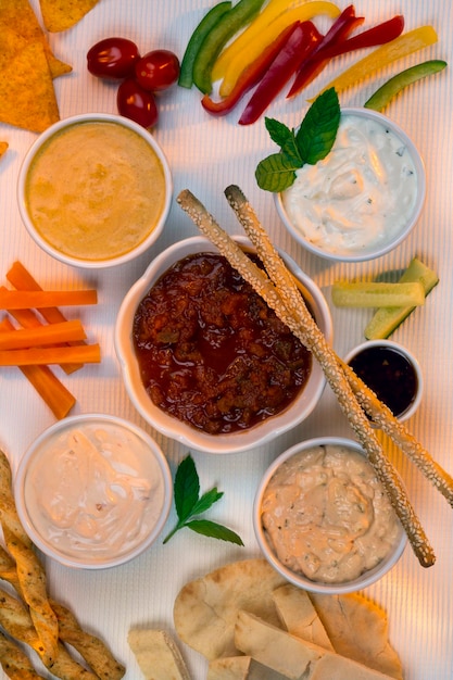 Food Savory Dips Bread Sticks