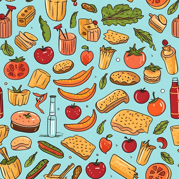 Photo food seamless pattern background