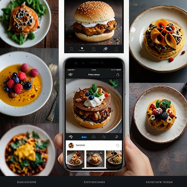 Photo food social media banner and post template design