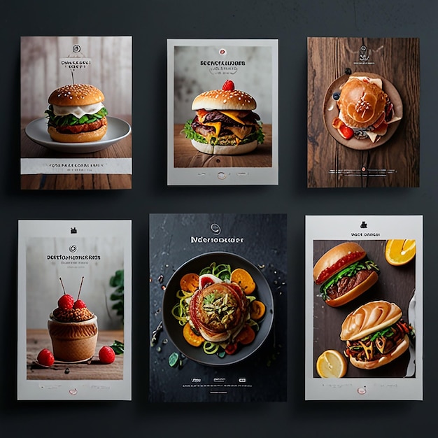 Photo food social media banner and post template design