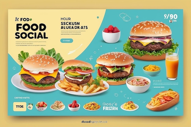 Photo food social media banner post template