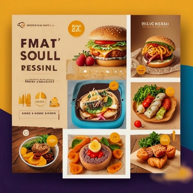 Photo food social media promotion and instagram banner post design template