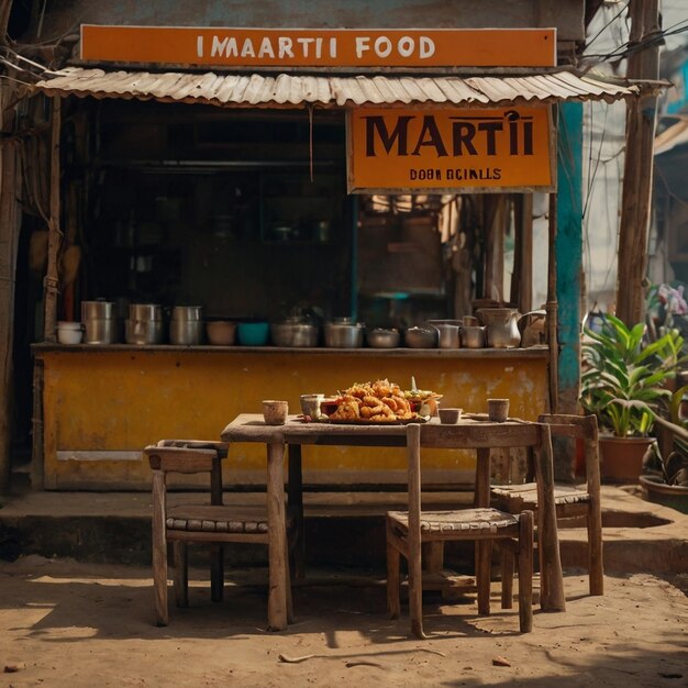 a food stand with a sign that says naja on it