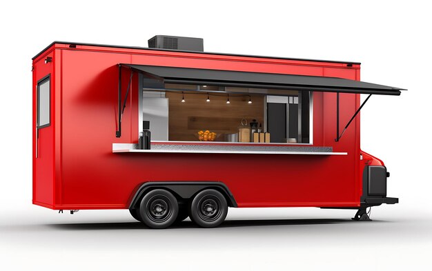 Photo food truck mock up with copy space for texy food cart concept