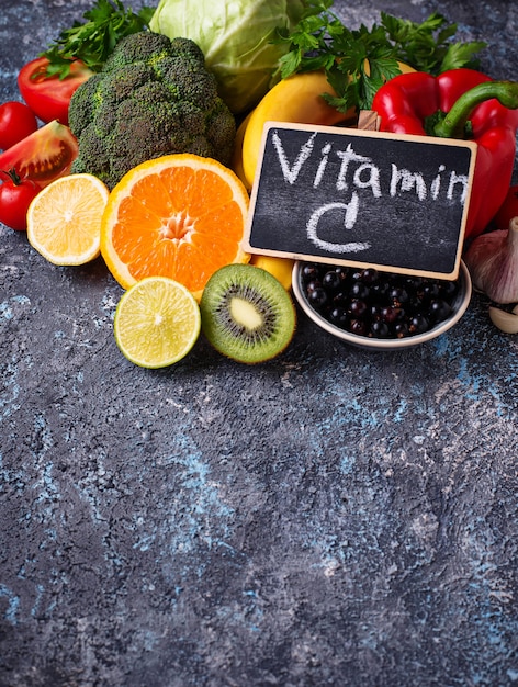 Photo foods rich in vitamin c. healthy eating