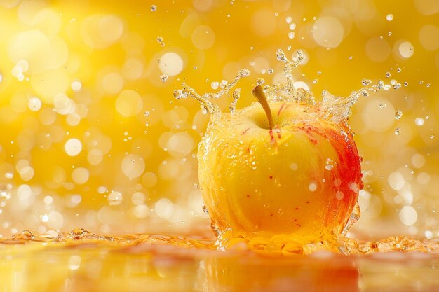 foodshot super wide angleapple waterfall splash