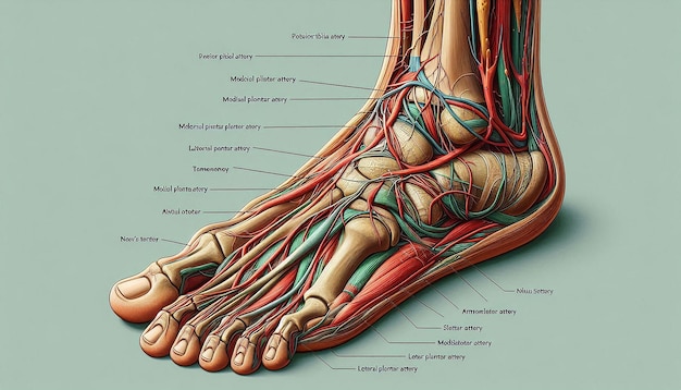 Photo the foot of the person with the red veins