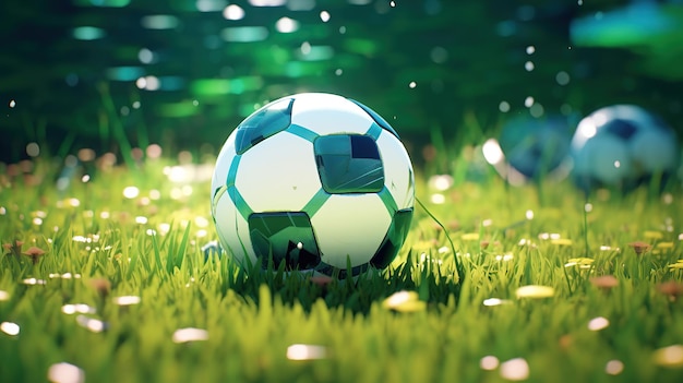 A football ball is alone on the isolated field