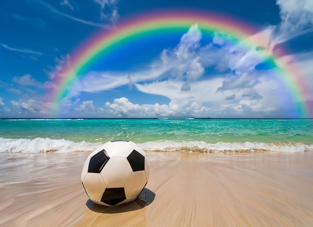 Football on beach