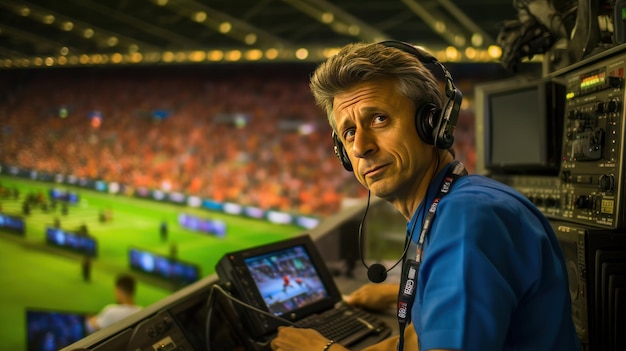 Football commentator of the final football match of the World Cup