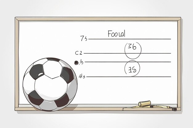 Photo football composition with whiteboard