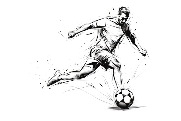 Football drawing kicking sports