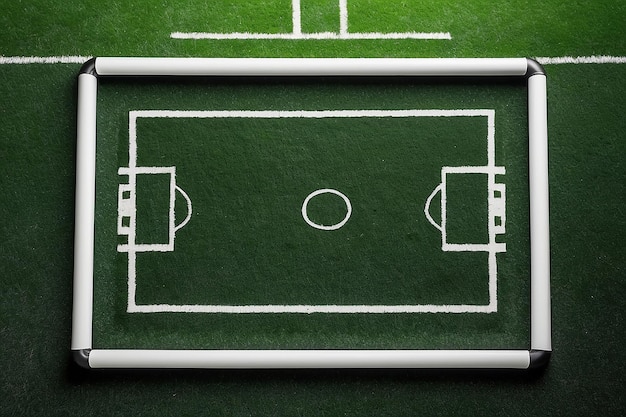 Photo football field background with copy space frame mockup