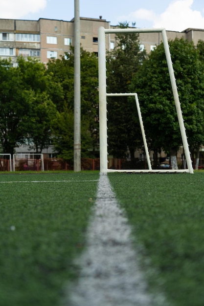 Photo football gates at the school stadium football field