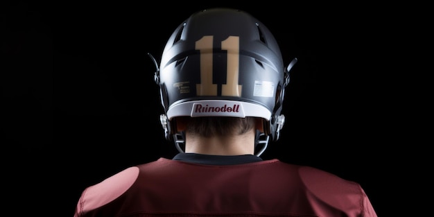 A football helmet with the number 11 on it