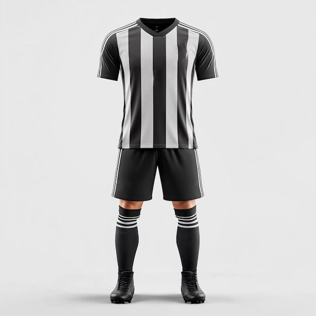 Photo football jersey pants mockup with boot and socks