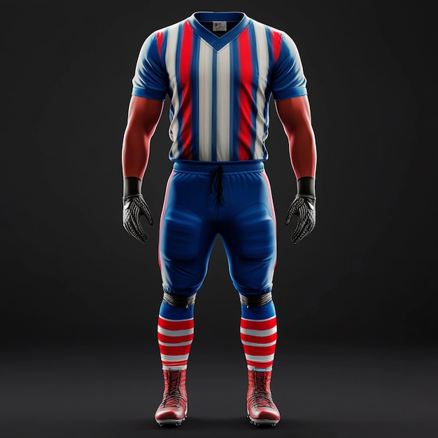 Photo football jersey pants mockup with boot and socks