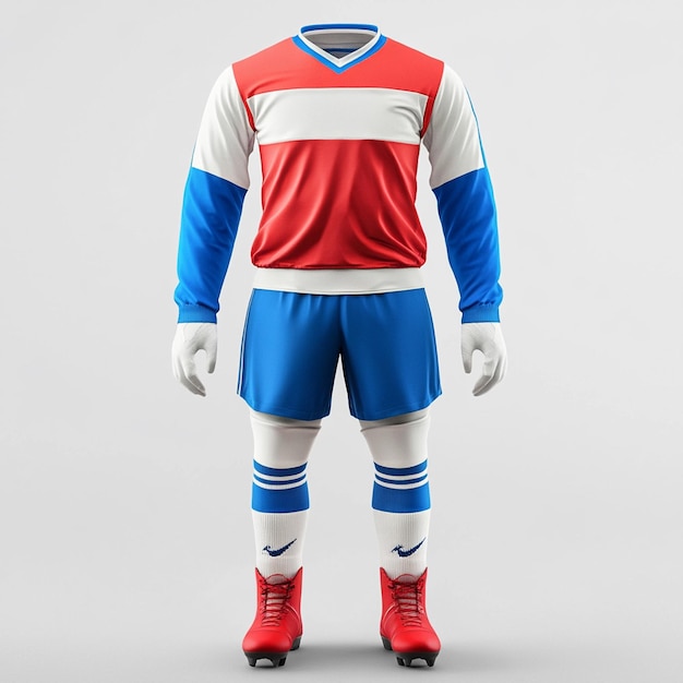 Photo football jersey pants mockup with boot and socks