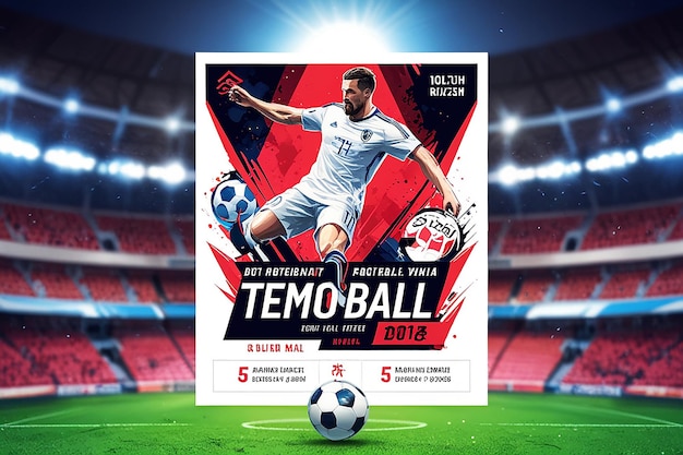 Photo football match poster design template