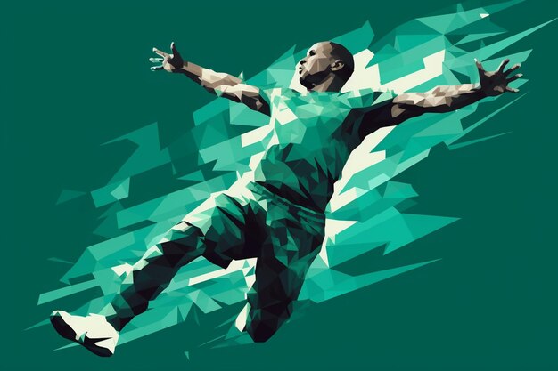 Photo football player action pose dynamic vector art