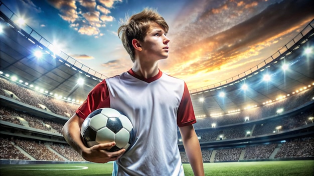 Photo football player teenager soccer player game day download a high resolution photo to advertise football games in sports betting