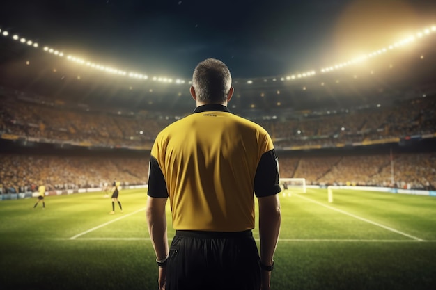 Football referee watching the game