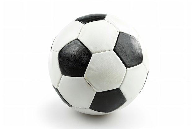 Football soccer ball and clipping path isolated on a white background with the entire depth of field Generative AI