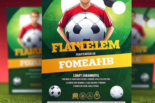 Photo football soccer league flyer template