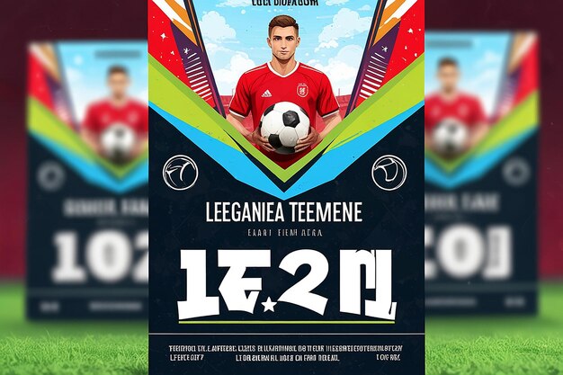 Photo football soccer league flyer template