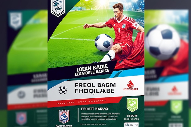 Photo football soccer league flyer template