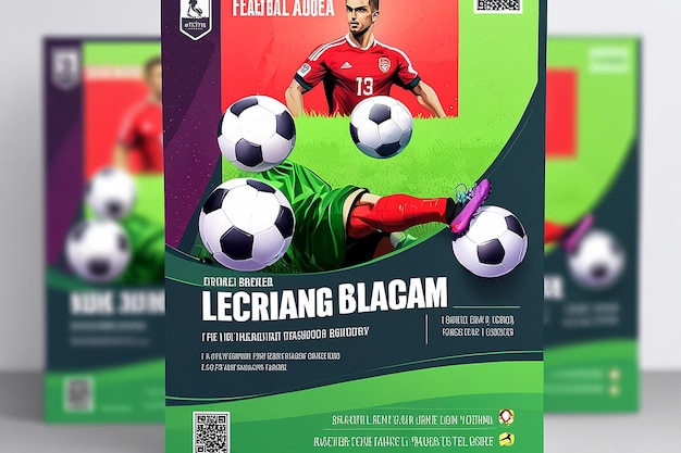 Photo football soccer league flyer template