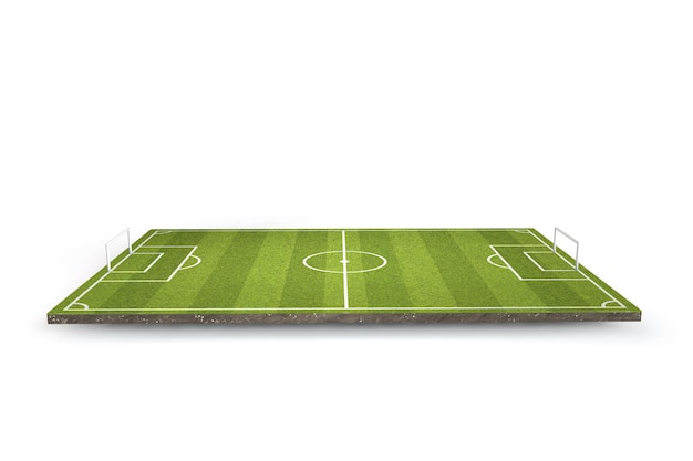 Football soccer pitch 3D Rendering