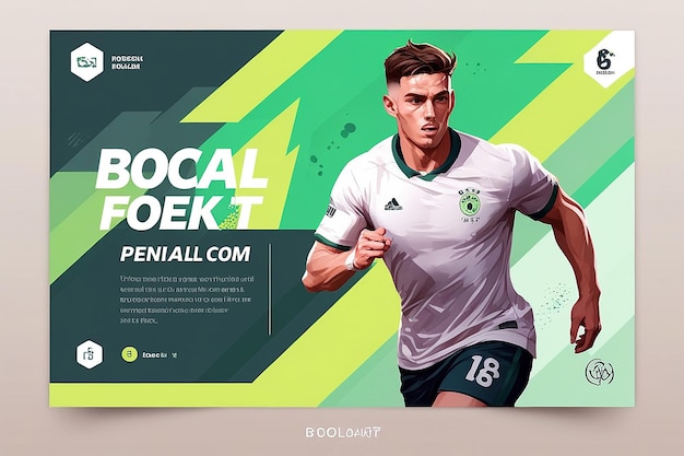 Photo football sport social media post banner template