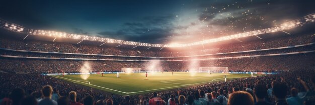 Football stadium Champions Cup Concept of excitement and energy Generative AI