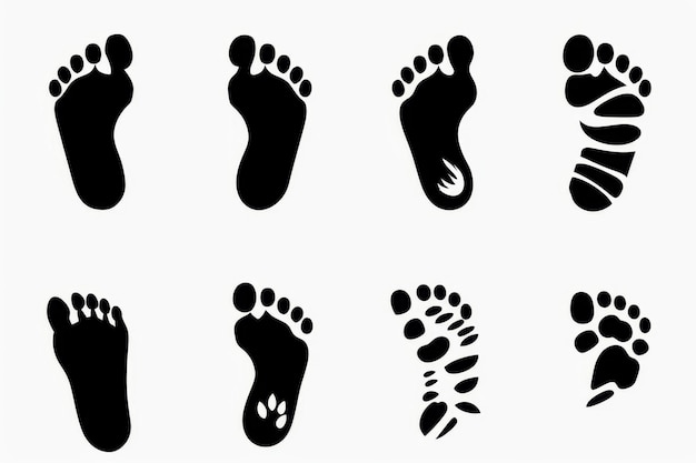 Photo footprint icon aliens foot print symbol humanoids barefoot sprint silhouette fantastic creatures foot and palm