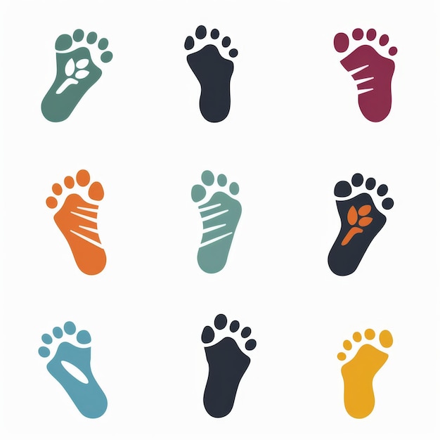 Photo footprint icon aliens foot print symbol humanoids barefoot sprint silhouette fantastic creatures foot and palm