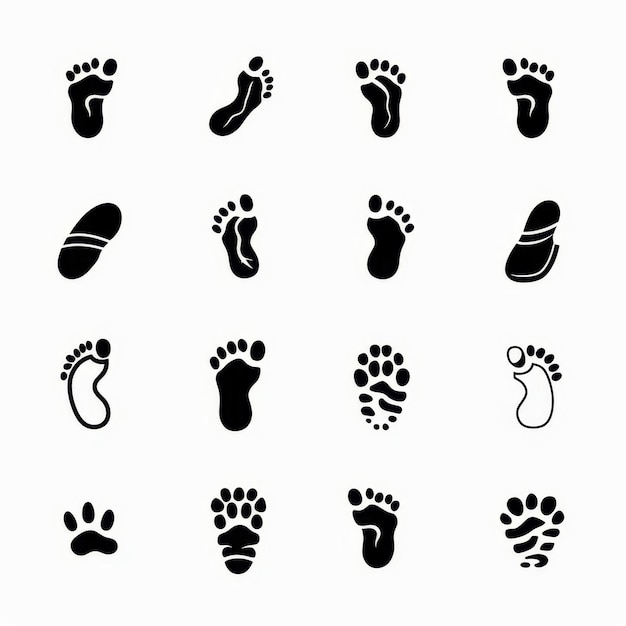 Footprint icon aliens foot print symbol humanoids barefoot sprint silhouette fantastic creatures foot and palm