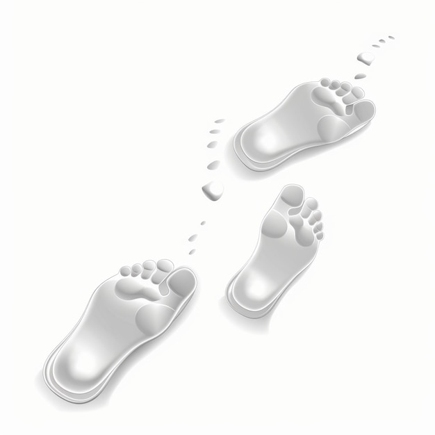 Footprint icon foot print symbol human barefoot sprint silhouette track human step on white