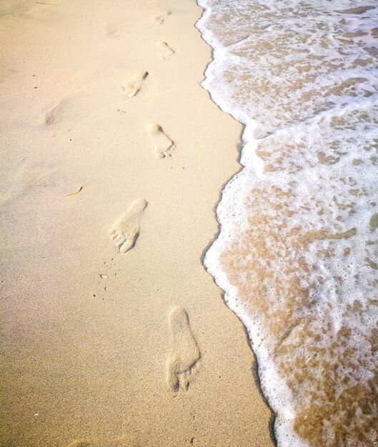 Photo footprints on beach