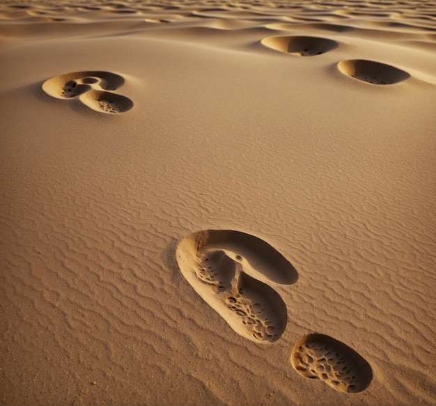 footprints in the sand are in the sand