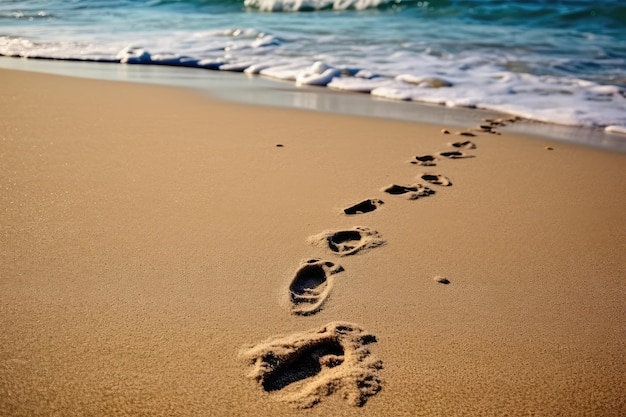 Footprints In The Sand Beach professional photography AI Generated