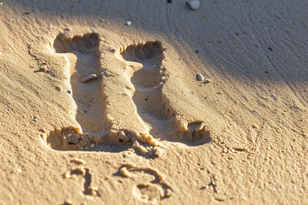 Photo footprints in the sand of a beach